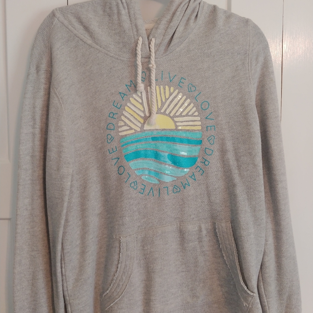 Live Love Dream XL grey graphic hoodie